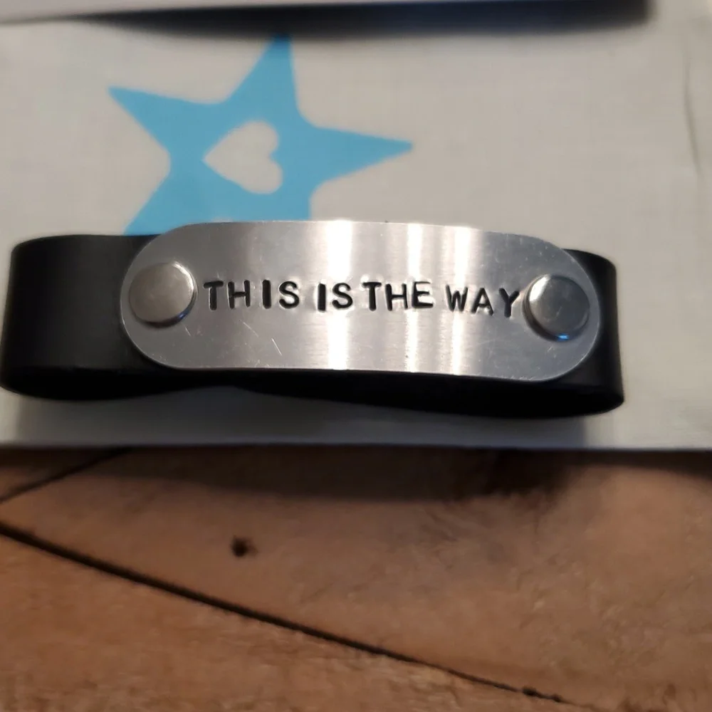 Mandalorian Star Wars This Is The Way Black and Silver Bracelet Hero Bands NEW